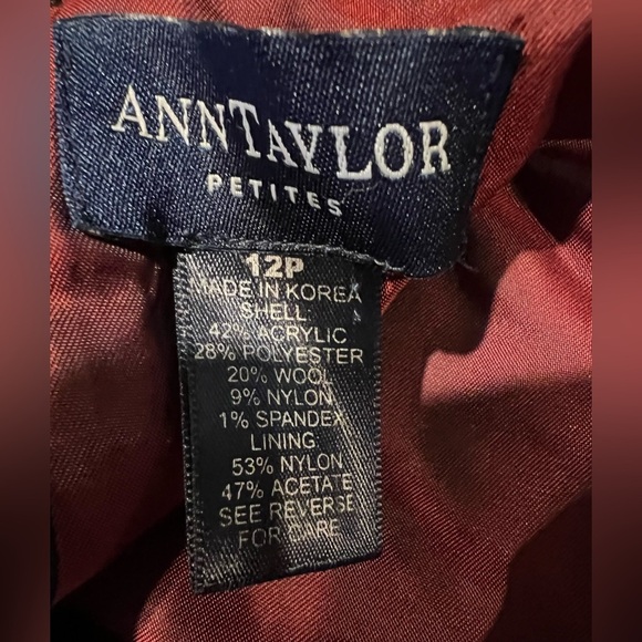 Ann Taylor Midi Sleeveless Grey Wool Blend Dress 12P - Picture 6 of 7